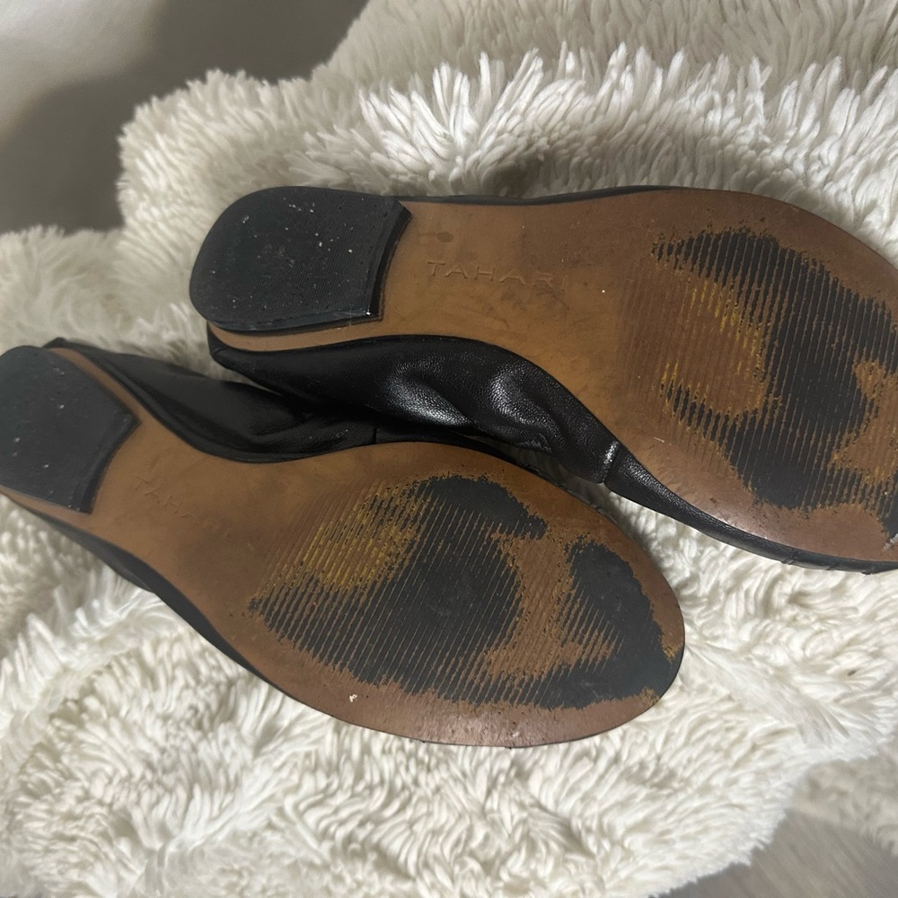 Black Ballet Flats with Bow and Padded Insole - Picture 5 of 6